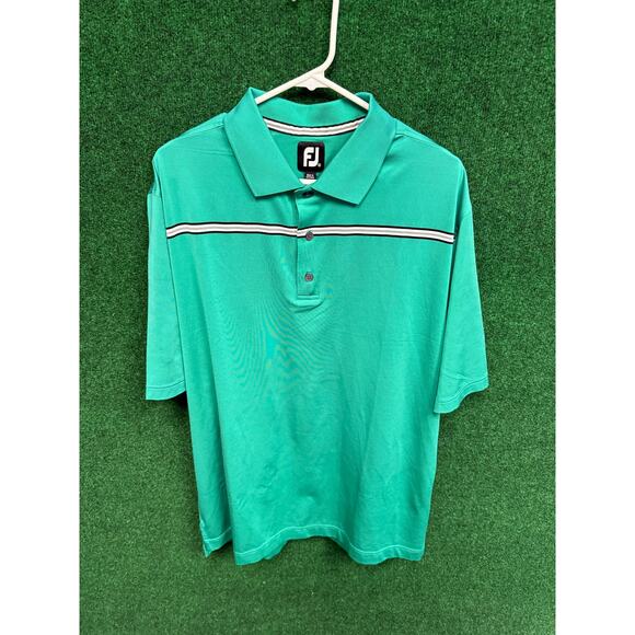 Green stripped FootJoy FJ Golf Preppy Polo Size XL - Picture 1 of 8
